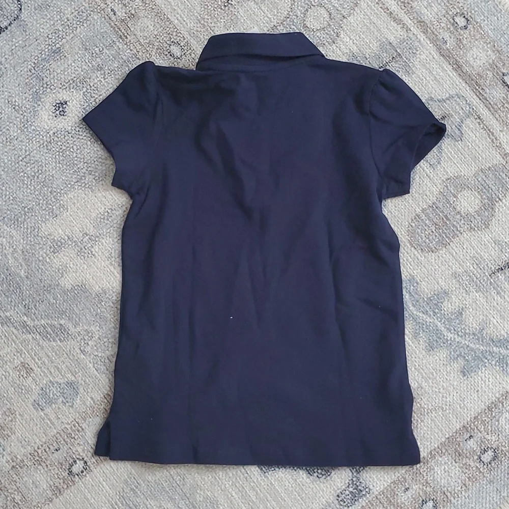 NWT The Children's Place Navy Ruffle Polo Uniform Shirt Sz5T